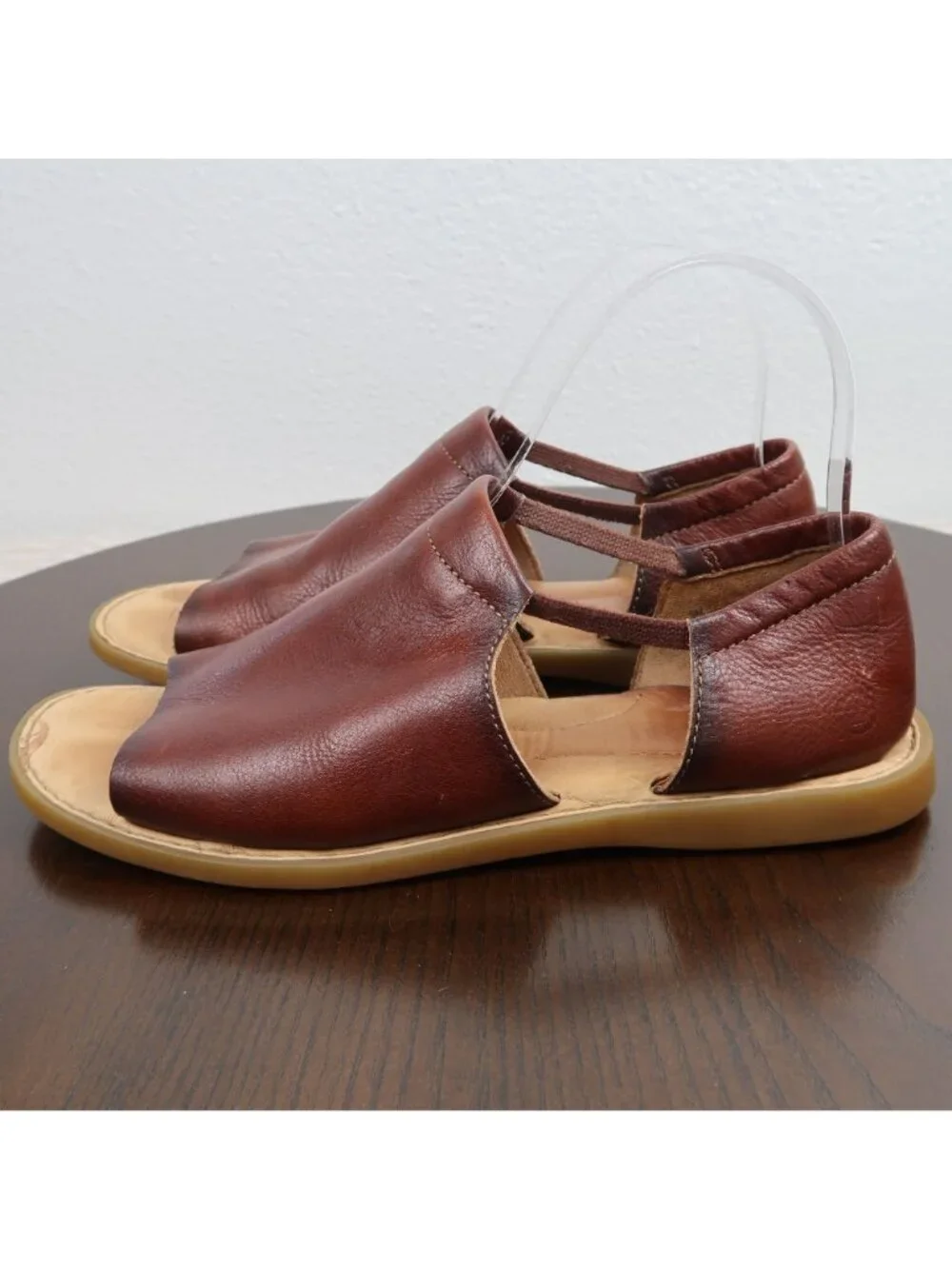 Born 9vCove Brown Leather Open-Toe Sandals With Slingback Strap & Cushioned Sole - Picture 4 of 8